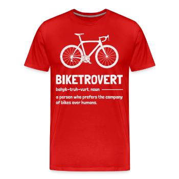 Biketrovert Lustige Phrasen Fahrrad und Radfahren - Männer Premium Bio T-Shirt - Rot - Vorne - Damien (186cm)