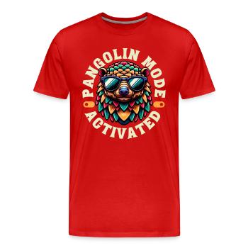 Pangolin Mode Activated Naturschützer Schuppentier - Männer Premium Bio T-Shirt - Rot - Vorne - Damien (186cm)