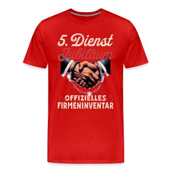 5 Year Anniversary Company Anniversary Gift - Men's Premium Organic T-Shirt - red - Front - Damien (186cm)