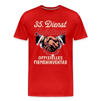 35 Year Anniversary Company Anniversary Gift - Men's Premium Organic T-Shirt - red - Front - Damien (186cm)