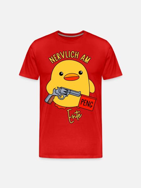 Nervlich am Ente - Männer Premium Bio T-Shirt - Rot