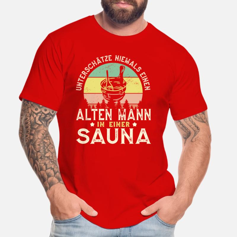 Never underestimate an old man in a sauna Men's Premium Organic T-Shirt