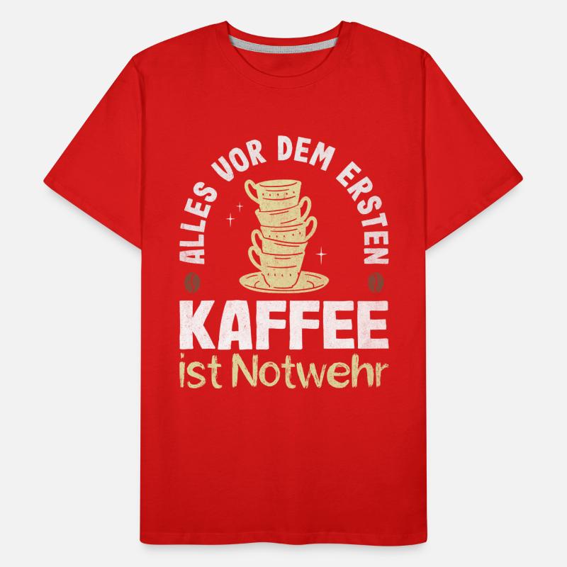 Tout ce qui précède le premier café est du café d’autodéfense T-shirt bio Premium Homme