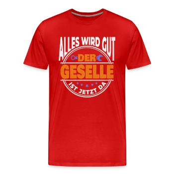Tout va bien se passer, le compagnon est là ! Examen de compagnon - T-shirt bio Premium Homme - rouge - Devant - Damien (186cm)