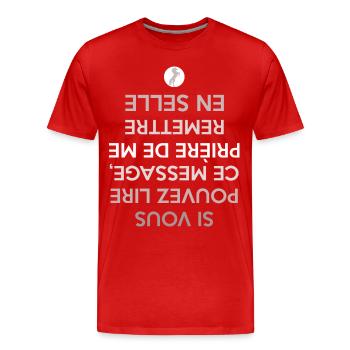 chute de cheval - T-shirt bio Premium Homme - rouge - Devant - Damien (186cm)