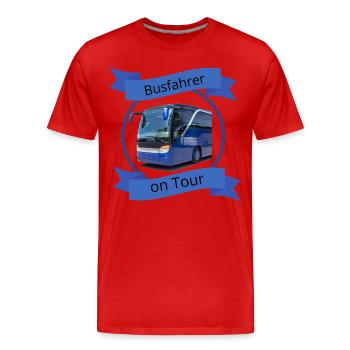 Busfahrer on Tour - Männer Premium Bio T-Shirt - Rot - Vorne - Damien (186cm)