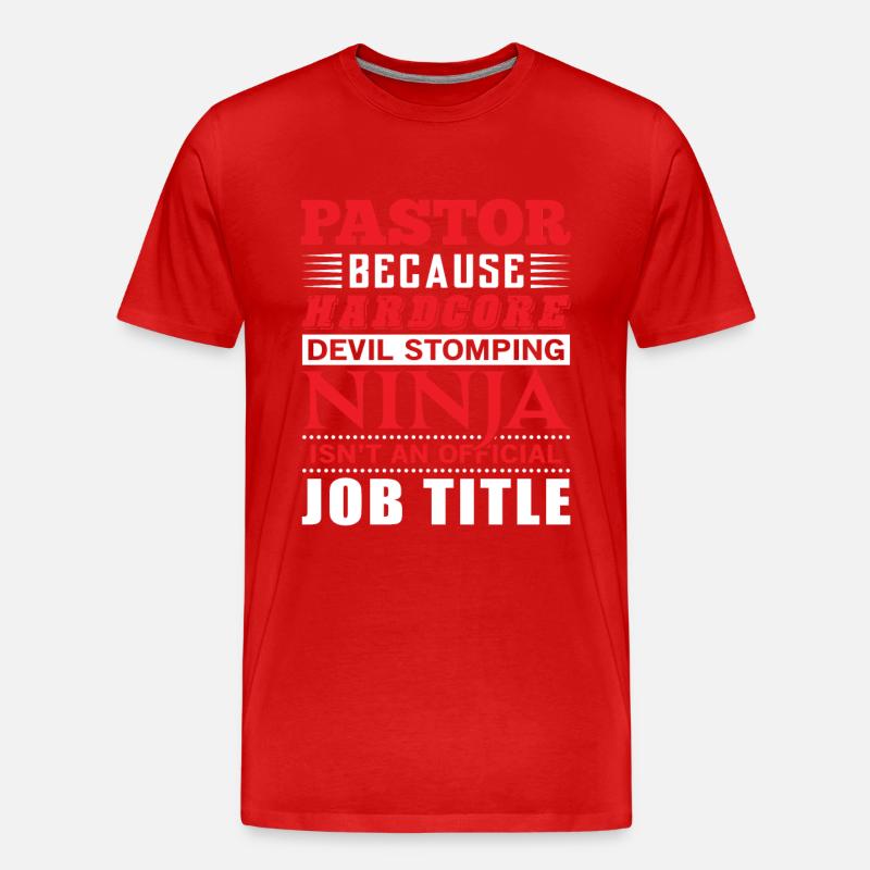 Pastor devil stomping Ninja - Männer Premium Bio T-Shirt - Rot