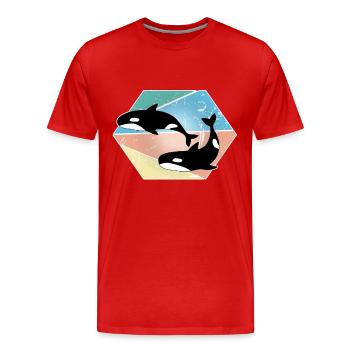 Wal - Männer Premium Bio T-Shirt - Rot - Vorne - Damien (186cm)