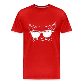 Cool Cat lunettes de soleil chat chat ami chat - T-shirt bio Premium Homme - rouge - Devant - Damien (186cm)