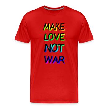 Make Love not War Regenbogen - Männer Premium Bio T-Shirt - Rot - Vorne - Damien (186cm)