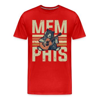 Musique de Memphis, la musique de Memphis aime le blues - T-shirt bio Premium Homme - rouge - Devant - Damien (186cm)