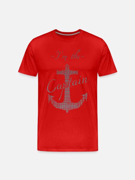 Captain Kapitän - Männer Premium Bio T-Shirt - Rot