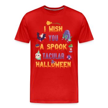 Ich Wünsche Ihnen Ein Gespenstisches Halloweenfest - Männer Premium Bio T-Shirt - Rot - Vorne - Damien (186cm)