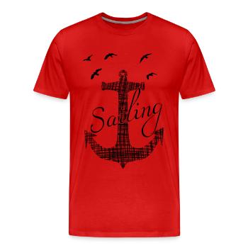 Sailing Anker Segler - Männer Premium Bio T-Shirt - Rot - Vorne - Damien (186cm)