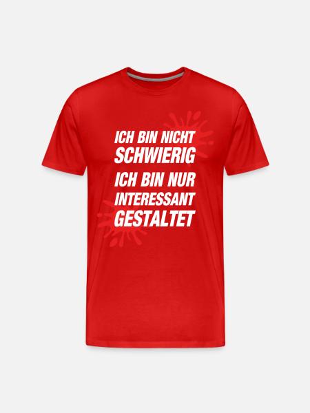 Ich Bin Nicht Schwierig - Männer Premium Bio T-Shirt - Rot