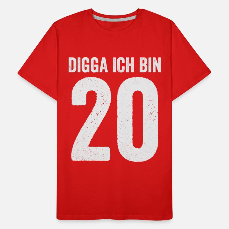Digga Ich bin 20 Mädchen Junge 20. Geburtstag Männer Premium Bio T-Shirt