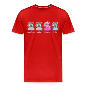 Quarter Horse Einhorn Shirt - Männer Premium Bio T-Shirt - Rot - Vorne - Damien (186cm)