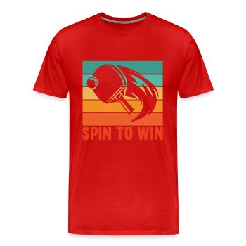 Ping-pong Spin to Win Joueur Joueuse - T-shirt bio Premium Homme - rouge - Devant - Damien (186cm)