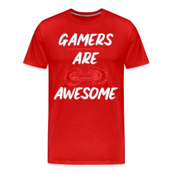 Gamers are Awesome - Men's Premium Organic T-Shirt - red - Front - Damien (186cm)