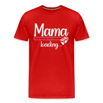Mami Loading Schwangerschaft Bald Mama Loading - Männer Premium Bio T-Shirt - Rot - Vorne - Damien (186cm)
