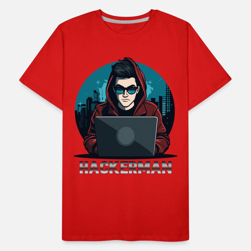 Cool Hacker Codage Spécialiste de l’informatique Hackerman T-shirt bio Premium Homme