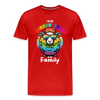 LGBTQ Sheep Pride Month Gay Parade CSD Drôle - T-shirt bio Premium Homme - rouge - Devant - Damien (186cm)