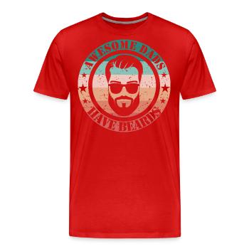 Awesome Dads have beards - Men's Premium Organic T-Shirt - red - Front - Damien (186cm)