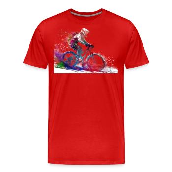 BMX rider #sport #bike - Men's Premium Organic T-Shirt - red - Front - Damien (186cm)