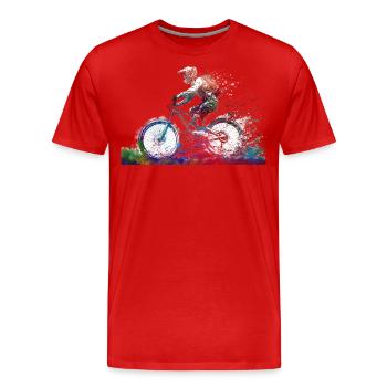 BMX rider #sport #bike - Men's Premium Organic T-Shirt - red - Front - Damien (186cm)