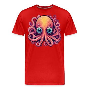 Süsser Tintenfisch Oktopus Geschenkidee - Männer Premium Bio T-Shirt - Rot - Vorne - Damien (186cm)