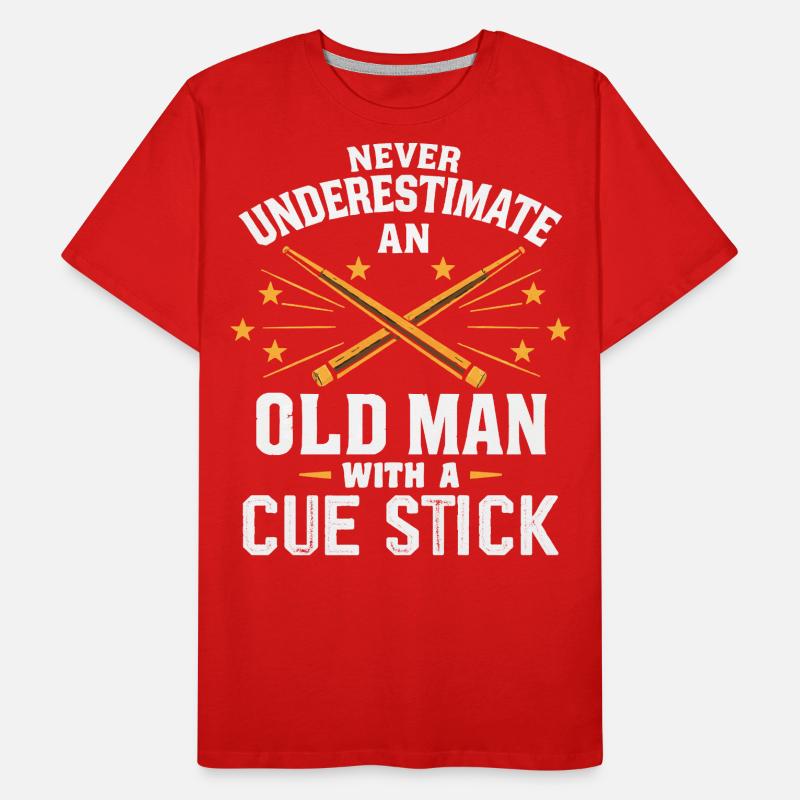 Unterschätze niemals einen alten Mann mit einem Queue Männer Premium Bio T-Shirt