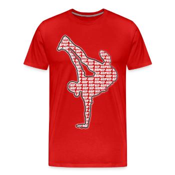 Breakdance - Männer Premium Bio T-Shirt - Rot - Vorne - Damien (186cm)