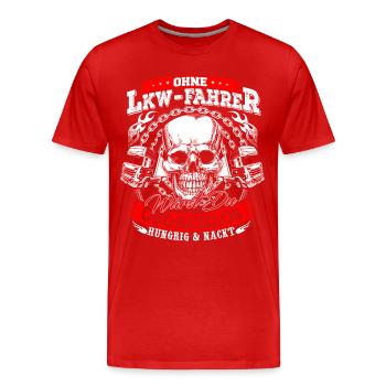 LKW-Fahrer Trucker Fernfahrer Obdachlos - Männer Premium Bio T-Shirt - Rot - Vorne - Damien (186cm)