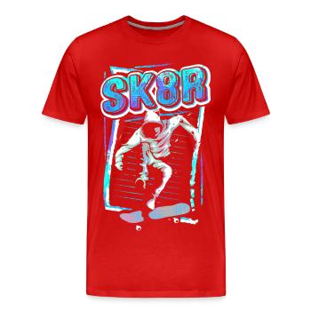 Skate | Skater | Skateboarder | Skateboard SK8 - Men's Premium Organic T-Shirt - red - Front - Damien (186cm)