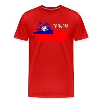 Taiwan, taiwan, Taiwandesign, Taipeh - Männer Premium Bio T-Shirt - Rot - Vorne - Damien (186cm)