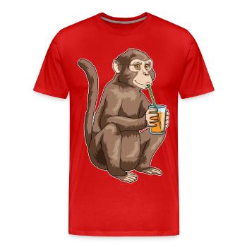Affe Saft - Männer Premium Bio T-Shirt - Rot - Vorne - Damien (186cm)