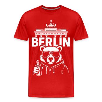 Urban Bear Berlin - T-shirt bio Premium Homme - rouge - Devant - Damien (186cm)