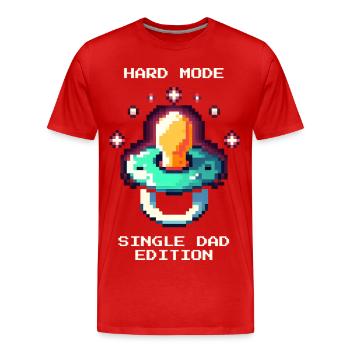 Mode difficile : Papa célibataire | Parent célibataire - T-shirt bio Premium Homme - rouge - Devant - Damien (186cm)