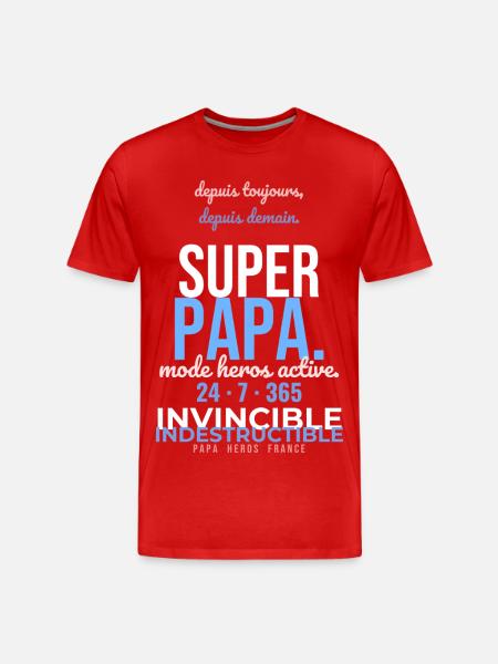 Papa Héros 24/7 - T-shirt bio Premium Homme - rouge