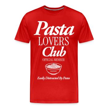 Pasta Lovers Club - Männer Premium Bio T-Shirt - Rot - Vorne - Damien (186cm)