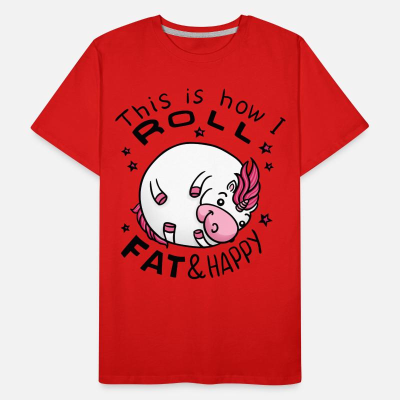 Dickes Einhorn - Einhorn Geschenkidee Männer Premium Bio T-Shirt