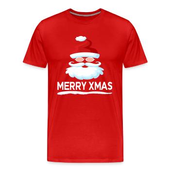 Santa Witzig - Männer Premium Bio T-Shirt - Rot - Vorne - Damien (186cm)