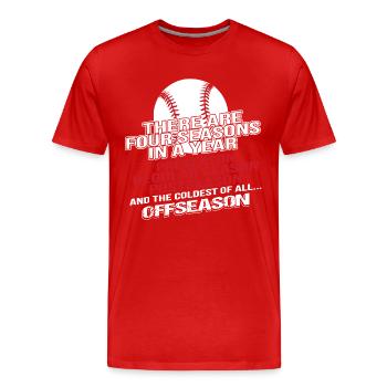 Baseball Four Seasons - Men's Premium Organic T-Shirt - red - Front - Damien (186cm)