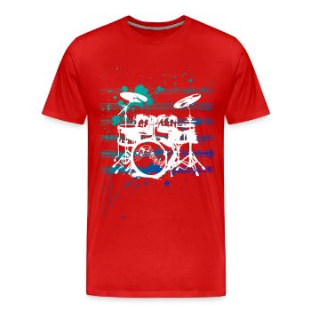 Silhouettes des tambours - T-shirt bio Premium Homme - rouge - Devant - Damien (186cm)
