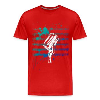say it with micro - Men's Premium Organic T-Shirt - red - Front - Damien (186cm)