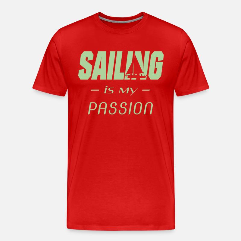 Sailing Sailer Segler Segelschiff - Männer Premium Bio T-Shirt - Rot