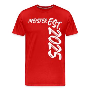 Meister Est. 2025 - Männer Premium Bio T-Shirt - Rot - Vorne - Damien (186cm)