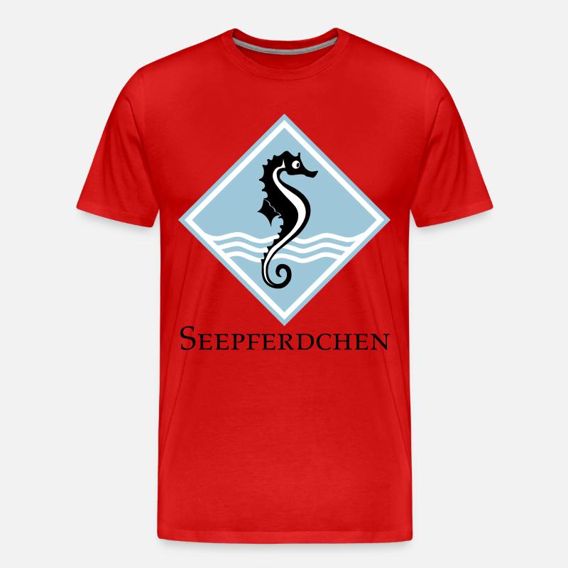 Seepferdchen - Männer Premium Bio T-Shirt - Rot