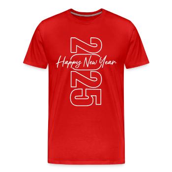 Happy New Year 2025 - Männer Premium Bio T-Shirt - Rot - Vorne - Damien (186cm)