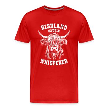 Highland Cattle Whisperer - Highland Cattle Dicton - T-shirt bio Premium Homme - rouge - Devant - Damien (186cm)